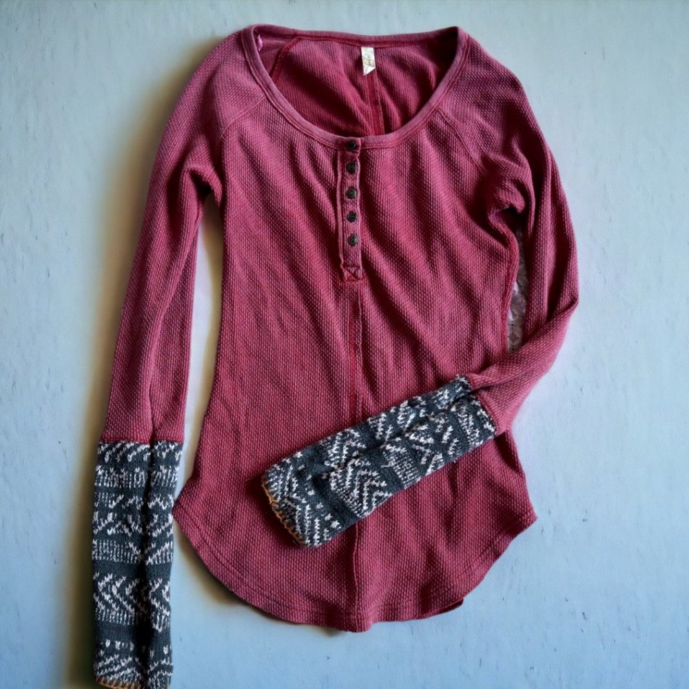 Free People Women's Size Small Maroon Top